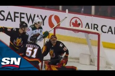 Marcus Foligno Nabs A Strange Goal vs. Flames As Puck Bounces Off The Top Of The Net