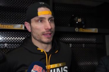 Garnet Hathaway on his FIRST GOAL as a Boston Bruin | Bruins vs Red Wins Postgame Interview
