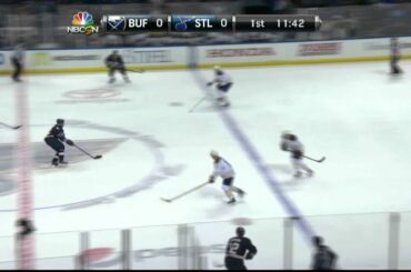 Brian Elliott robs Zemgus Girgensons on breakaway Buffalo Sabres vs St. Louis Blues Nov 11 2014 NHL