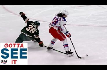 GOTTA SEE IT: Mika Zibanejad Picks Mats Zuccarello's Pocket And Dekes Out Cam Talbot On  Breakaway