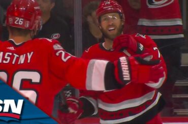 Hurricanes' Stastny Opens Up The Scoring With Sneaky Redirection Off Slavin's One-Timer
