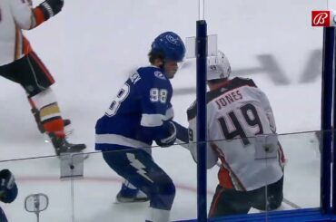 Mikhail Sergachev hits Max Jones and fights against him (21 feb 2023)