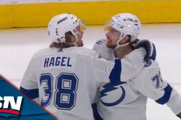 Lightning's Anthony Cirelli Scores After Two Rebounds Drop In Maple Leafs' Slot