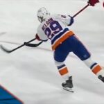 Islanders' Brock Nelson Fights Off Hit Before Firing It Past Hurricanes' Antti Raanta