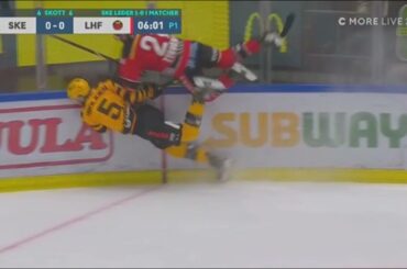 Juhani Tyrväinen HIT on Philip Broberg SHL playoffs 2020/21! Skellefteå-Luleå Slutspelet [12 April]