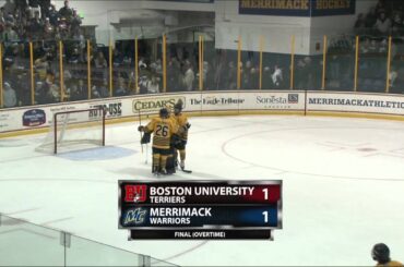 Men's Hockey Merrimack and BU play to a 1-1 tie