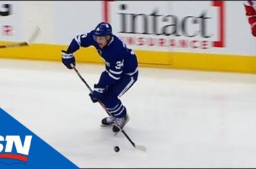 Auston Matthews Steals Puck To Feed Andreas Johnsson For Goal 29 Seconds In