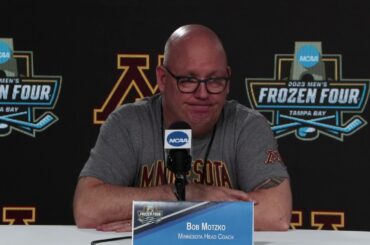 Men's Hockey - April 7th, 2023 Press Conference - Motzko, Brodzinski and Cooley