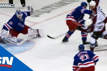 Henrik Lundqvist gets standing O after blocker save on Matt Nieto