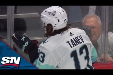 Brandon Tanev Blows A Kiss After Yanni Gourde Sets Up His Shorthanded Goal