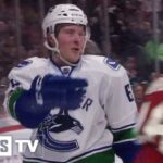 Brock Boeser Scores His 1st NHL Goal in Debut (Mar. 25, 2017)