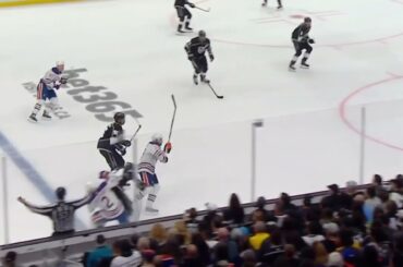 Mikey Anderson clean check on Evan Bouchard