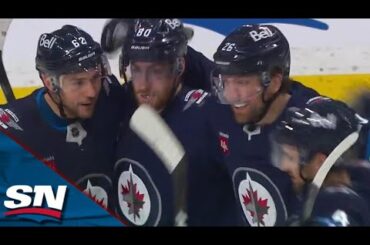 Jets' Pierre-Luc Dubois Credited With Goal After Puck Bounces In Off Golden Knights Player