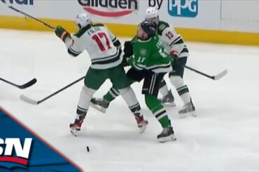 Wild's Marcus Foligno Assessed Major Penalty And Game Misconduct For Kneeing Stars' Radek Faksa