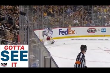 GOTTA SEE IT: Igor Shesterkin Delivers A Saucer Pass That Lands On The Tape To Set Up A Rangers Goal