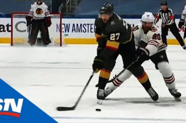 Brandon Saad Hounds Shea Theodore To Cause Turnover And Set Up Short-handed Goal