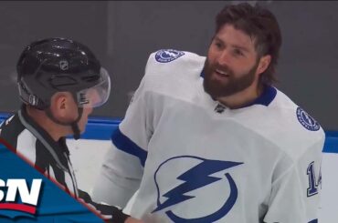 Lightning's Pat Maroon Receives Roughing Penalty In Scrum After Hit On Maple Leafs' Mark Giordano