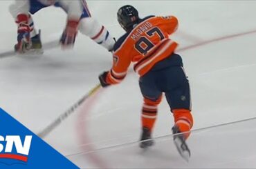 Connor McDavid Feeds Leon Draisaitl After Zack Kassian Hit