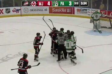 scrum after Korczak's go-ahead goal
