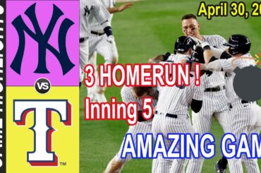 New York Yankees vs Texas Rangers Full GAME Highlights April 30, 2023 | MLB Highlights 2023