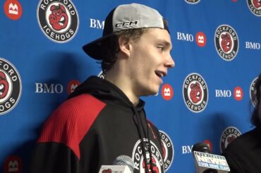 IceHogs Postgame - Game 1 vs. Texas: Anders Sorensen, Alex Vlasic, Isaak Phillips