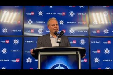 Winnipeg Jets GM Kevin Cheveldayoff speaks about coach Bowness's comments, Sunday, April 30, 2023