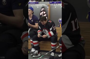 Tyson Jost Reads Buffalo Sabres Lineup Card #nhl #shorts