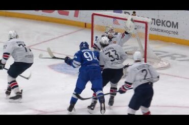 Olkinuora's solid glove save on Mironov