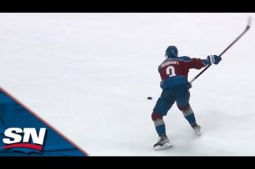 Avalanche's Evan Rodrigues Scores Pinball-Style Goal From Blue Line vs. Kraken