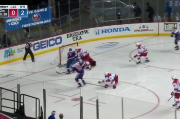 Hurricanes’ Scott Darling and Jacob Slavin team up to save goal