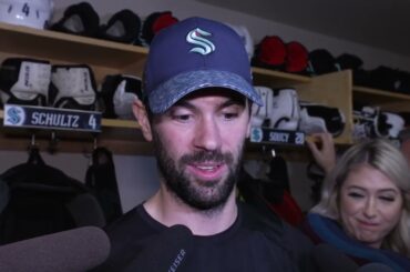 2023 #nhl Playoffs: Seattle Kraken Defenseman Justin Schultz - Round 2 Game 1 - Postgame - 05.02.23