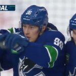 Andrei Kuzmenko scores from long distance vs Blackhawks (6 apr 2023)