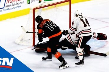 Sean Couturier Fights Off Duncan Keith and Chris Kunitz For Short-handed Goal