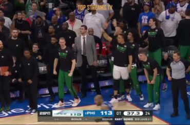 Jayson Tatum Does Not Get Called For An Offensive Foul While He Hit The Three After