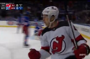 LAZAR makes it 1-0 with help from Kevin Bahl #NJDevils