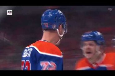 Klim Kostin gets an assist on Bjugstad's wraparound goal vs Vegas in game 4 (2023)