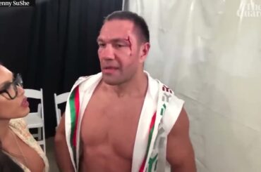 Boxer Kubrat Pulev kisses female reporter on lips during interview