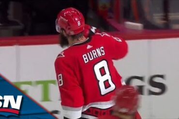Hurricanes' Brent Burns Beats Devils' Akira Schmid With Wrist Shot Through Traffic