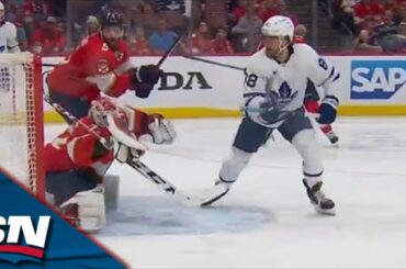 Maple Leafs' William Nylander Opens Scoring After Puck Takes Fortunate Bounce Off Referee
