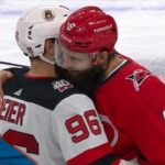 Carolina Hurricanes And New Jersey Devils Exchange Handshakes Following Their Five-Game Series