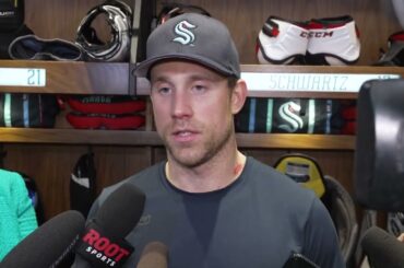 2023 #nhl Playoffs: Seattle Kraken Forward Jaden Schwartz Speaks to Media After 3-2 OT win