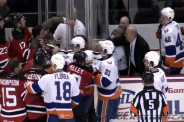 Bridgeport Sound Tigers vs Albany Devils - LINE BRAWL - AHL - April 16, 2016 (HD)