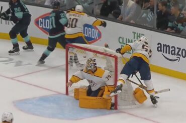 Juuse Saros Makes Save Without Blocker And Stick