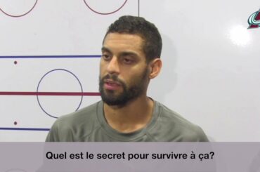 Pierre Edouard Bellemare à la signature avec les Colorado Avalanches / 12 Septembre 2019 / VF
