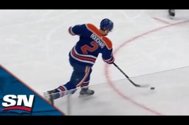 Evan Bouchard Tees Up A 90 MPH Bouch Bomb For Oilers Power-Play Goal