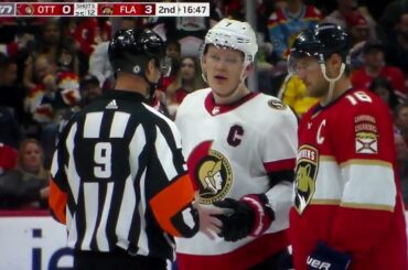 NHL hockey fight - Matthew Tkachuk(Panthers) vs. Jake Sanderson(Senators)