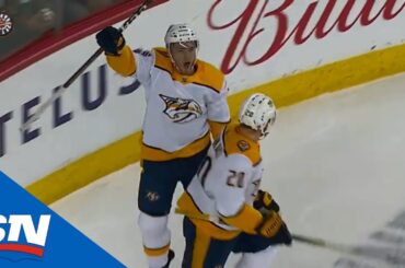 Colton Sissons Extends To Tip Roman Josi's Pass Home