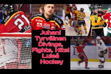 JUHANI TYRVÄINEN DIVINGS DIRTY HITS  FIGHTS ABUSE OF OFFICIAL Luleå Hockey Highlights