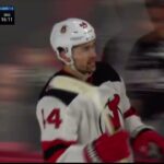 Miles Wood lucks one in the net (Call by Gérard Depardieu En Français) #NJDevils