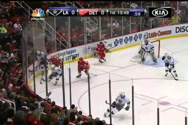 Drew Doughty hits Pavel Datsyuk. Feb 10th 2013